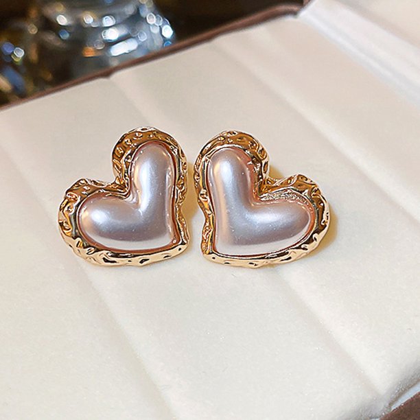 Ami Korean Pearl Heart Earring