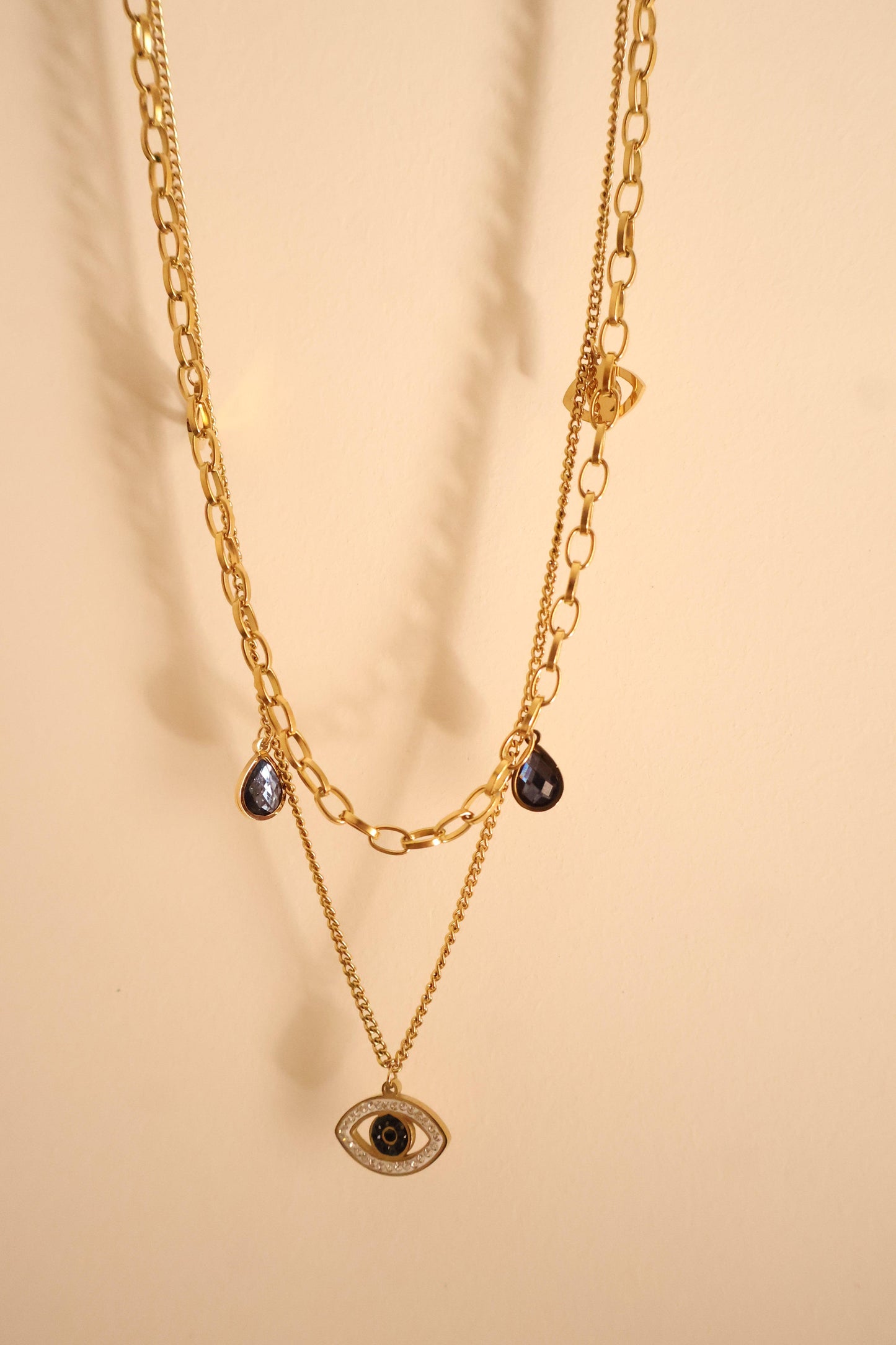 Aura Evil eye Double layer Neclace