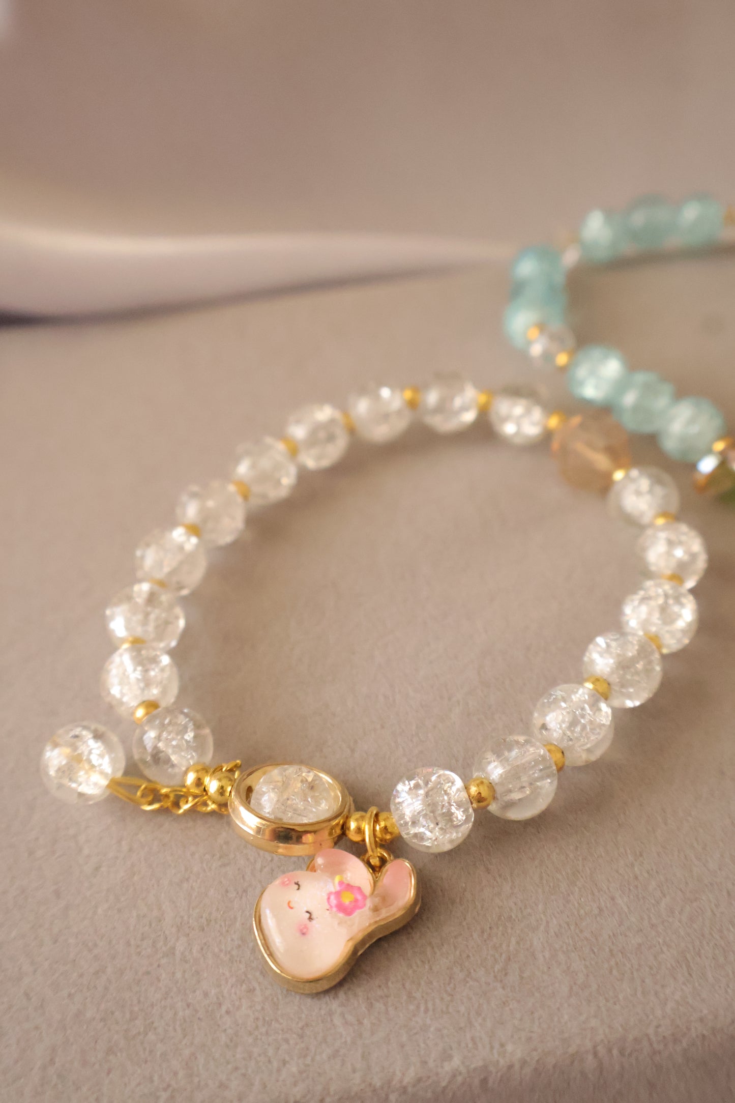 Serenity Crystal Beaded Bracelet with Charm