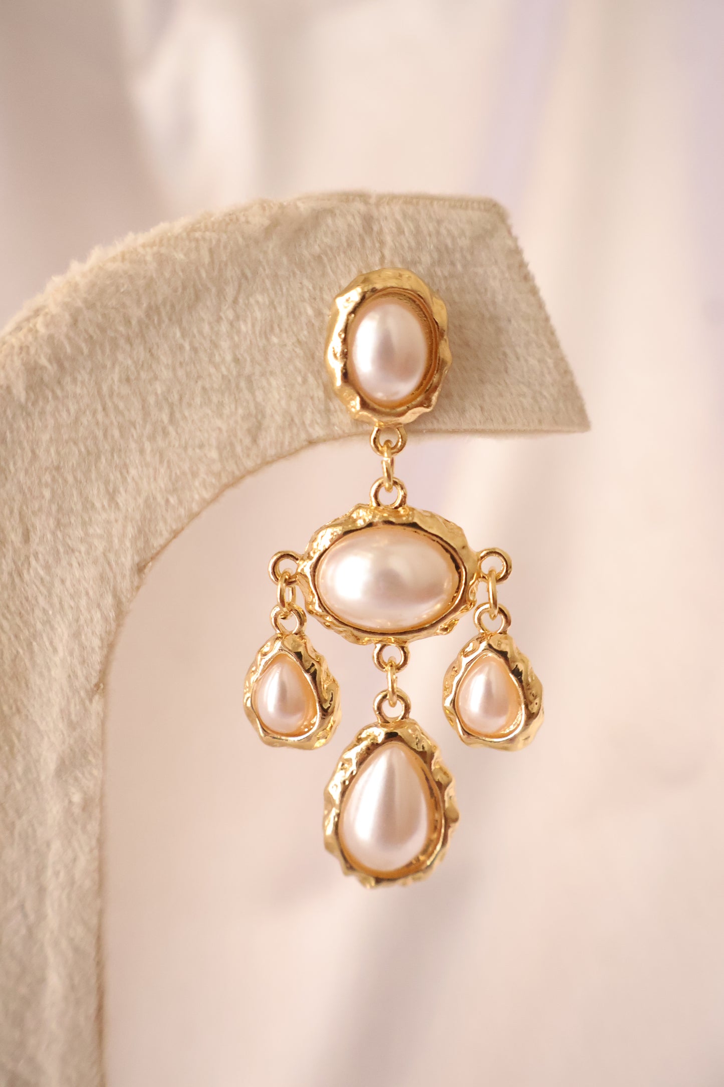 Perle Gold plated chandelier earring
