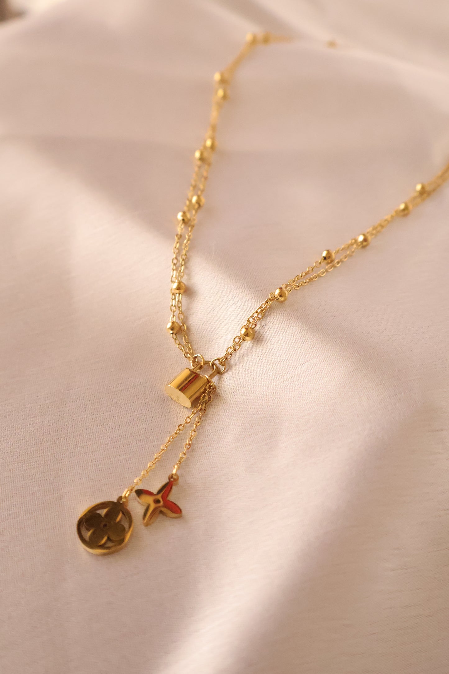 AnLocken gold beads Neckalce- Anti tarnish