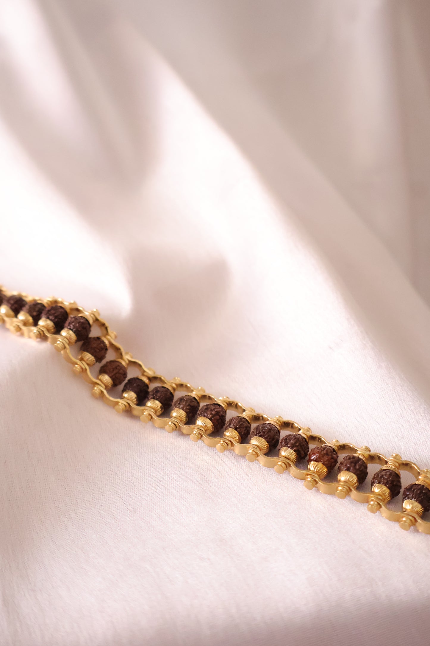 Gold Plated Rudraksha Premium Bracelet