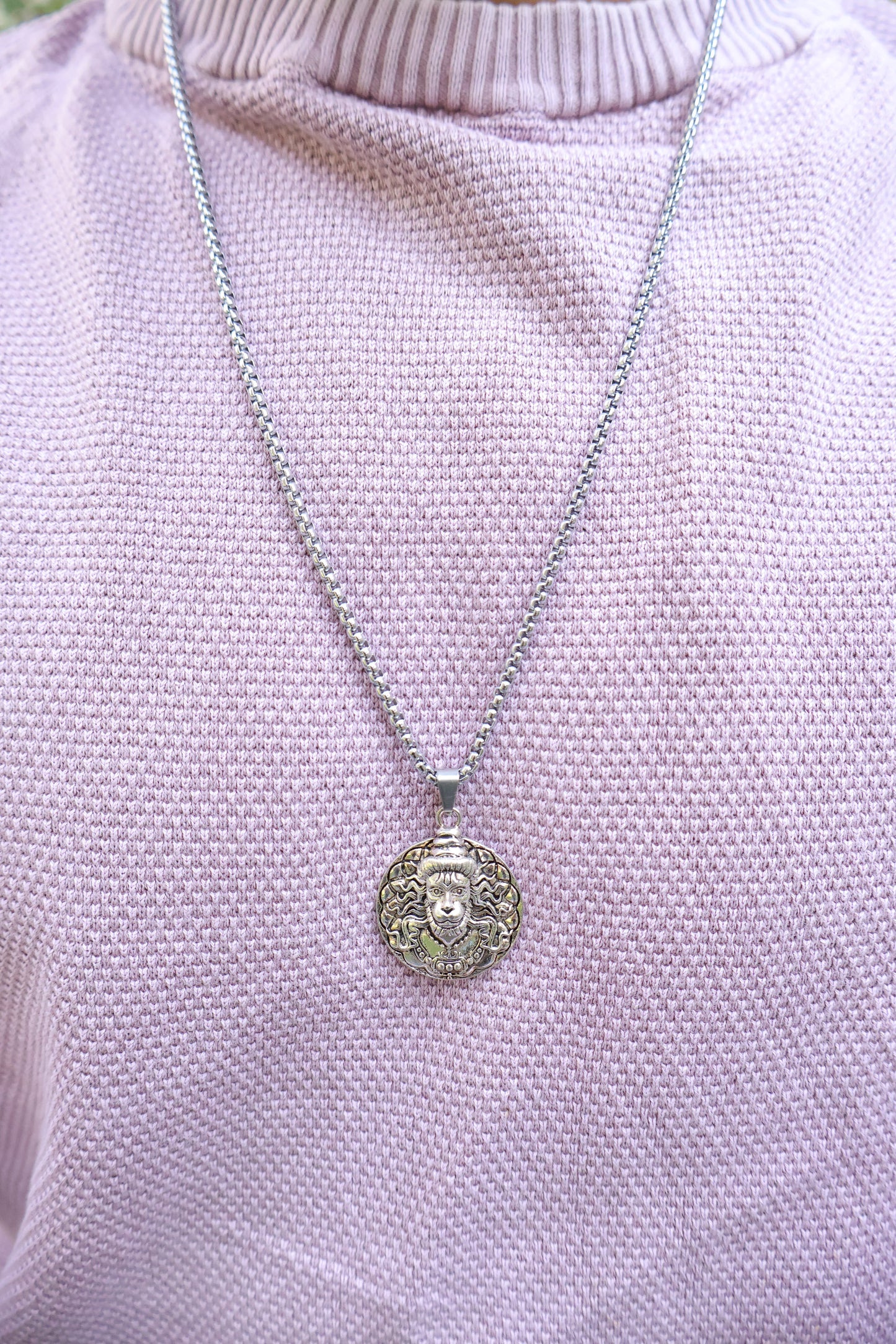 Silver Plated 3D Hanuman Ji Necklace