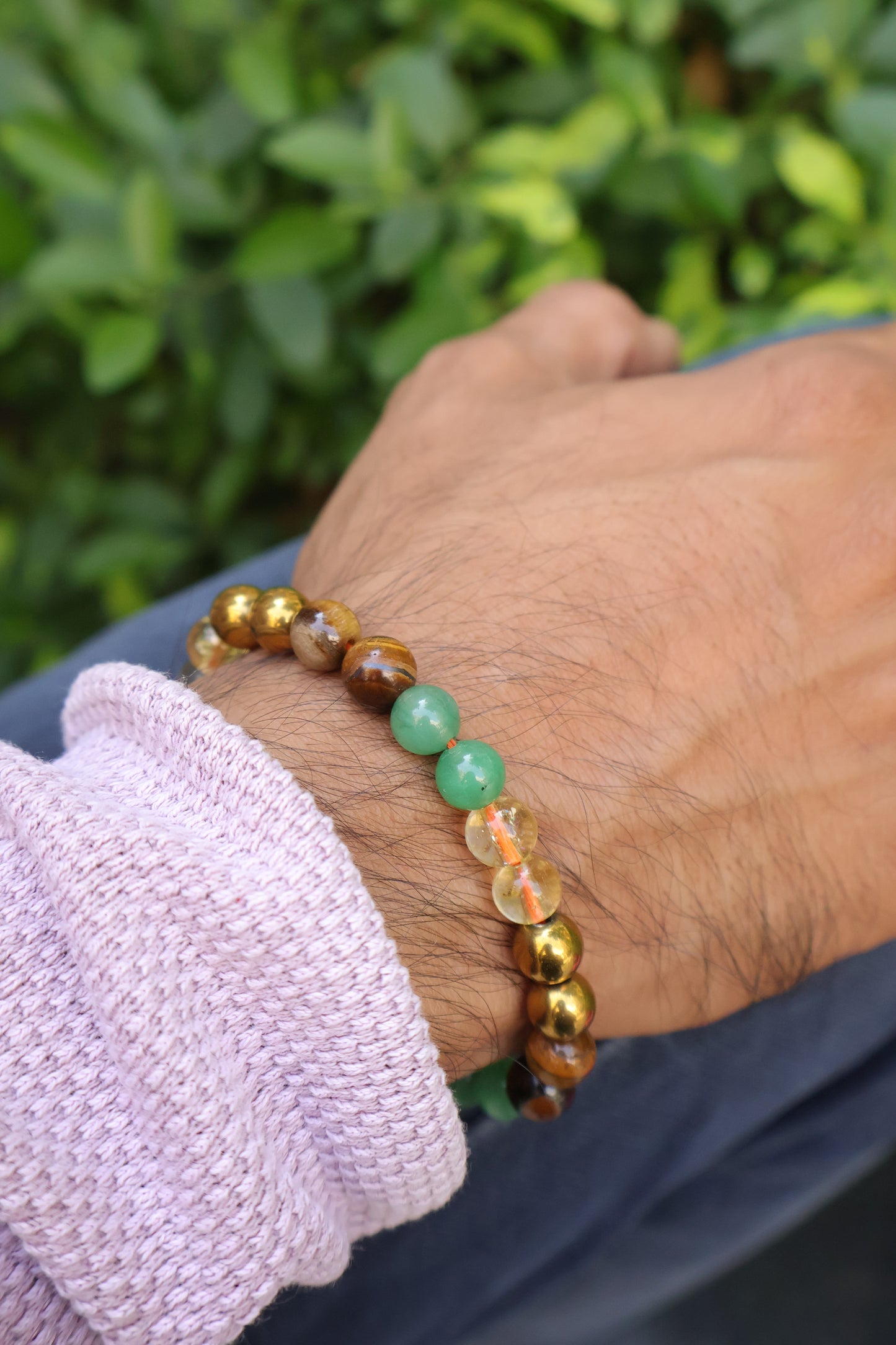 Magnectic Fuison Band- Pyrite, Tiger eye, Citrine and Aventurine beads