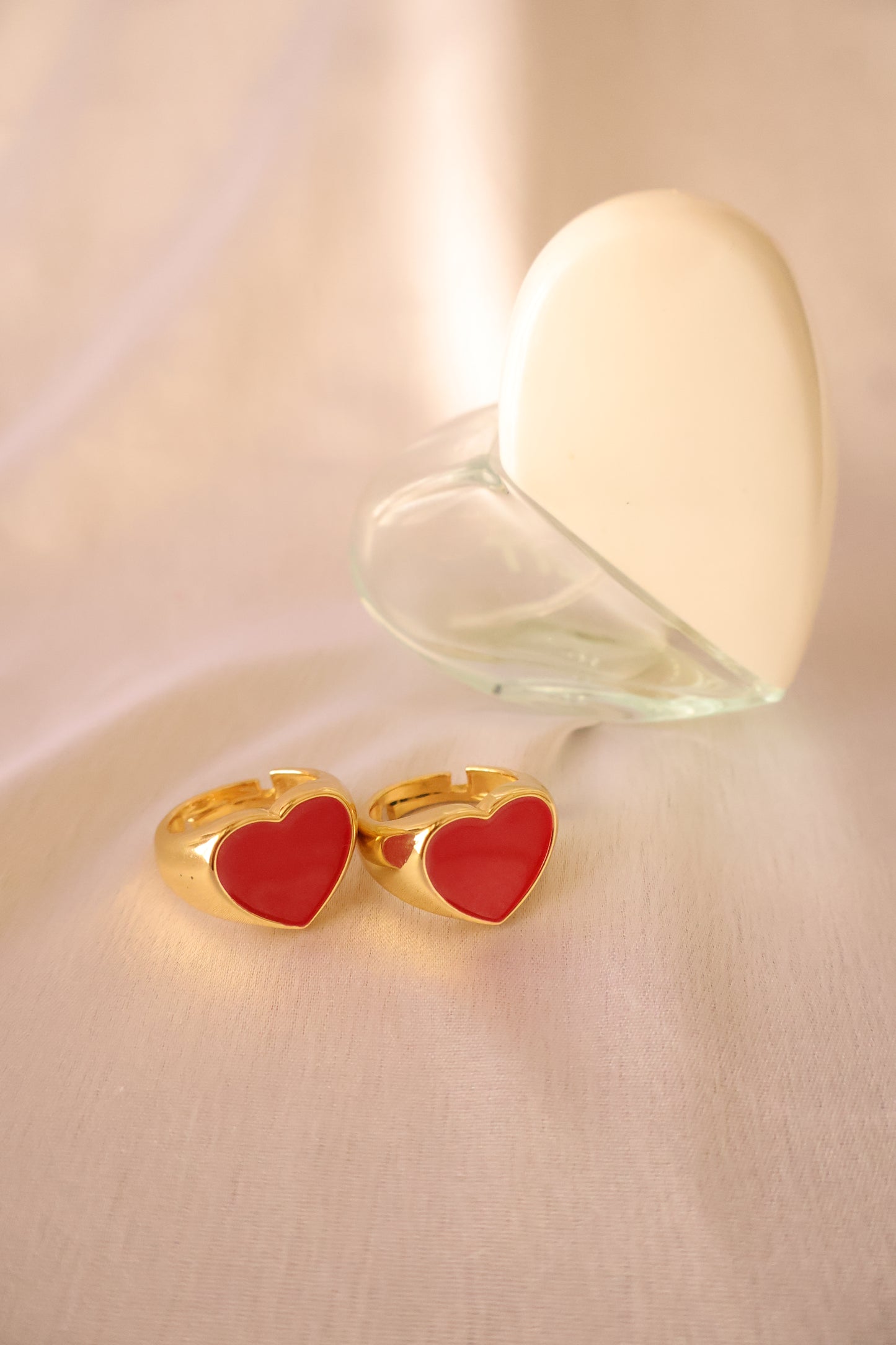 Chunky Heart Gold Ring (Adjustable, Anti Tarnish)