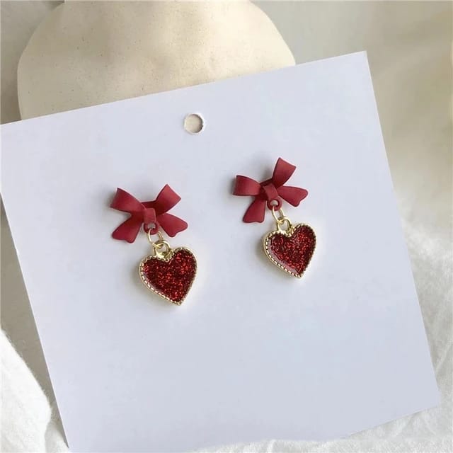 Velvet Bow Korean Earring